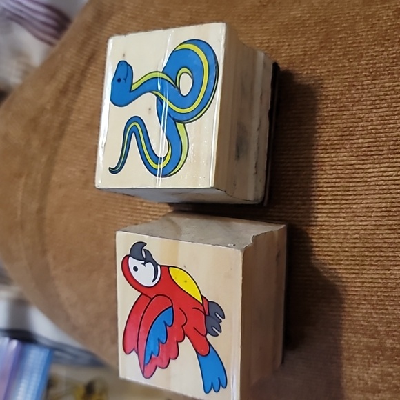 Set of 11 African Wildlife Wooden Rubber Stamps - Picture 11 of 12